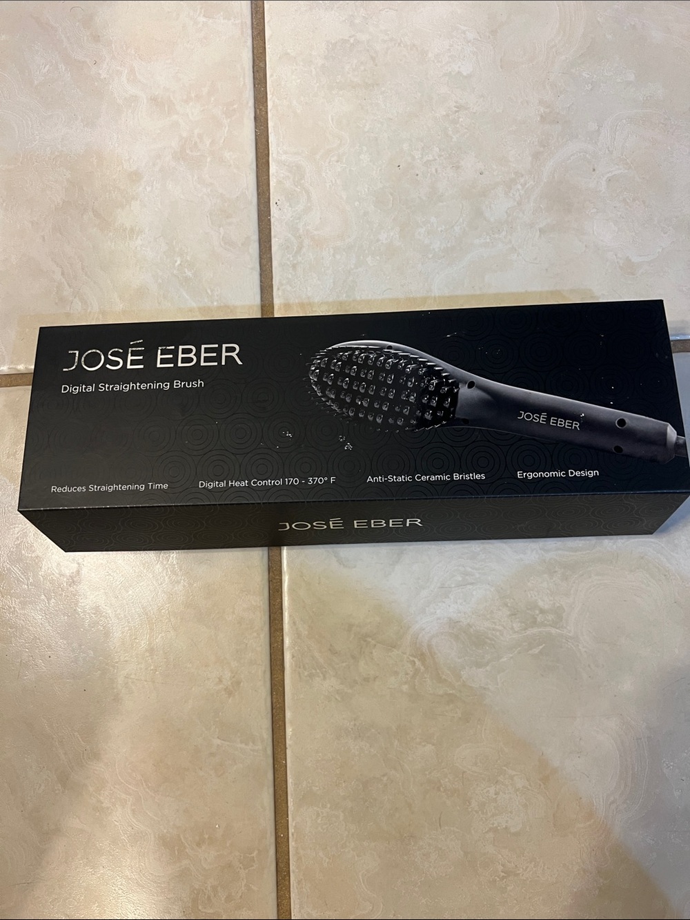 José Eber Black Digital Straightening Brush - Professional Hair Styling